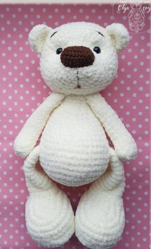 Мастер-класс по вязанию амигуруми: Белый плюшевый мишка Умка (22 см)