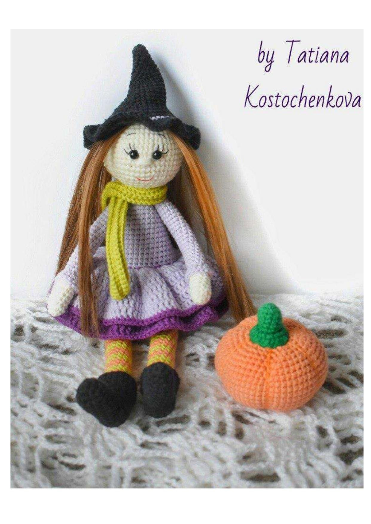 Мастер-класс по вязанию крючком: Амигуруми Ведьмочка Хлоя с тыквой