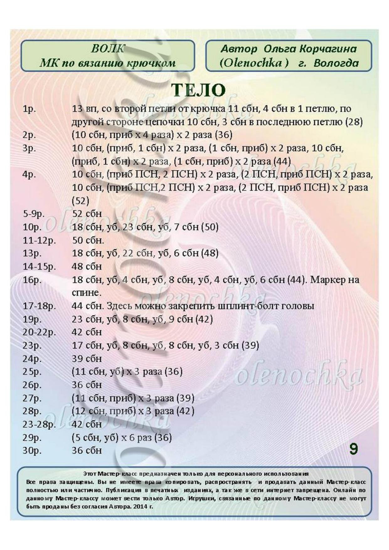 Мастер-класс по вязанию крючком бумажного волка: подробная схема амигуруми с инструкциями и условными обозначениями