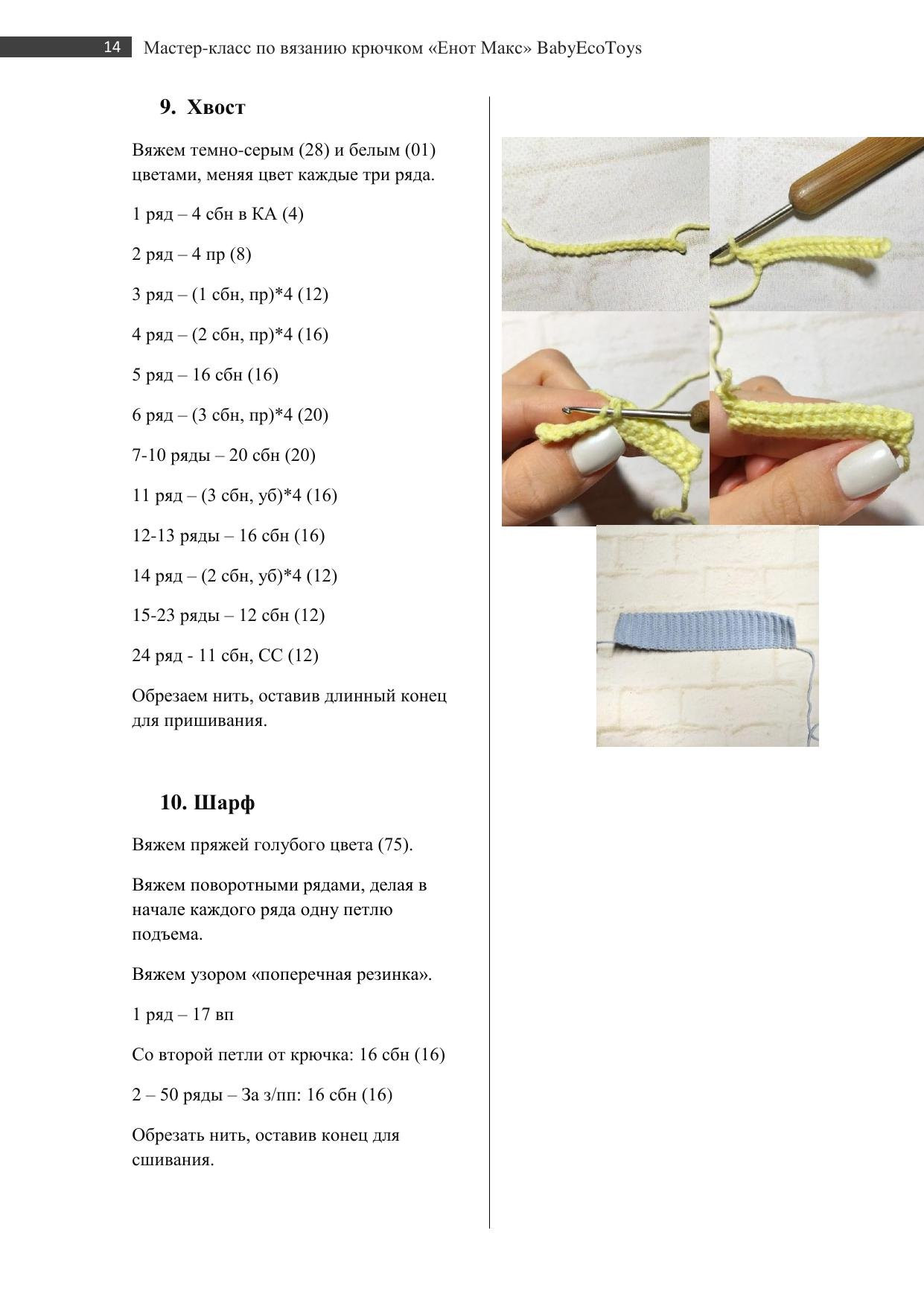 Мастер-класс по вязанию крючком енота Макса: схема амигуруми с фото