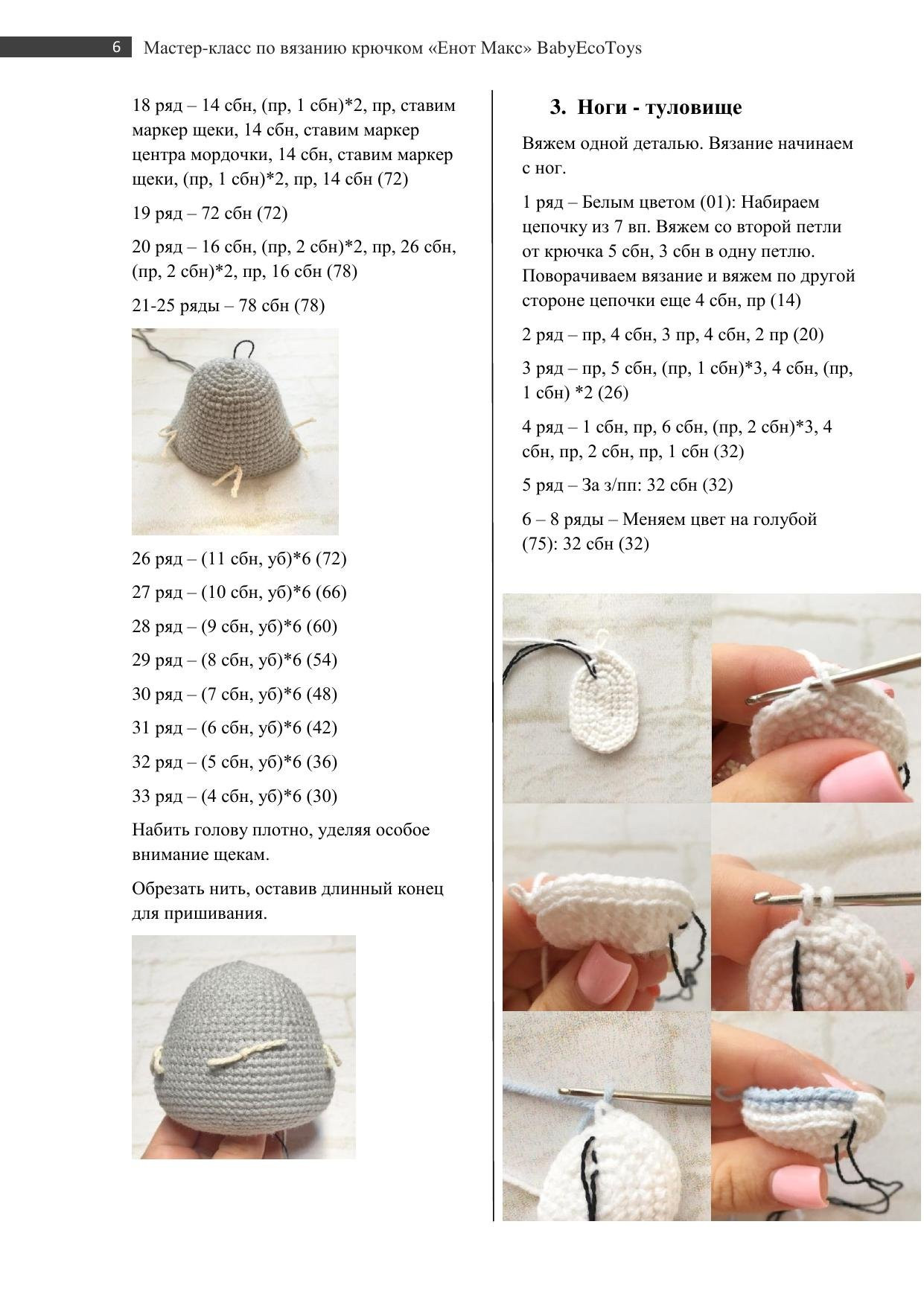 Мастер-класс по вязанию крючком енота Макса: схема амигуруми с фото