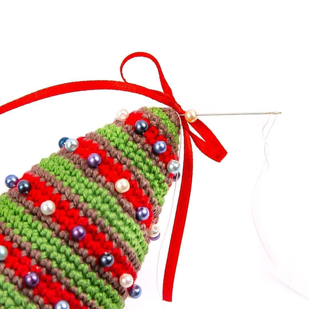 Мастер-класс по вязанию крючком новогодней ёлочки с бусинами: схема круга и пошаговая инструкция
