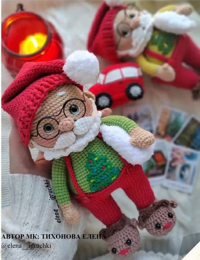 Мастер-класс по вязанию крючком Санта в пижаме