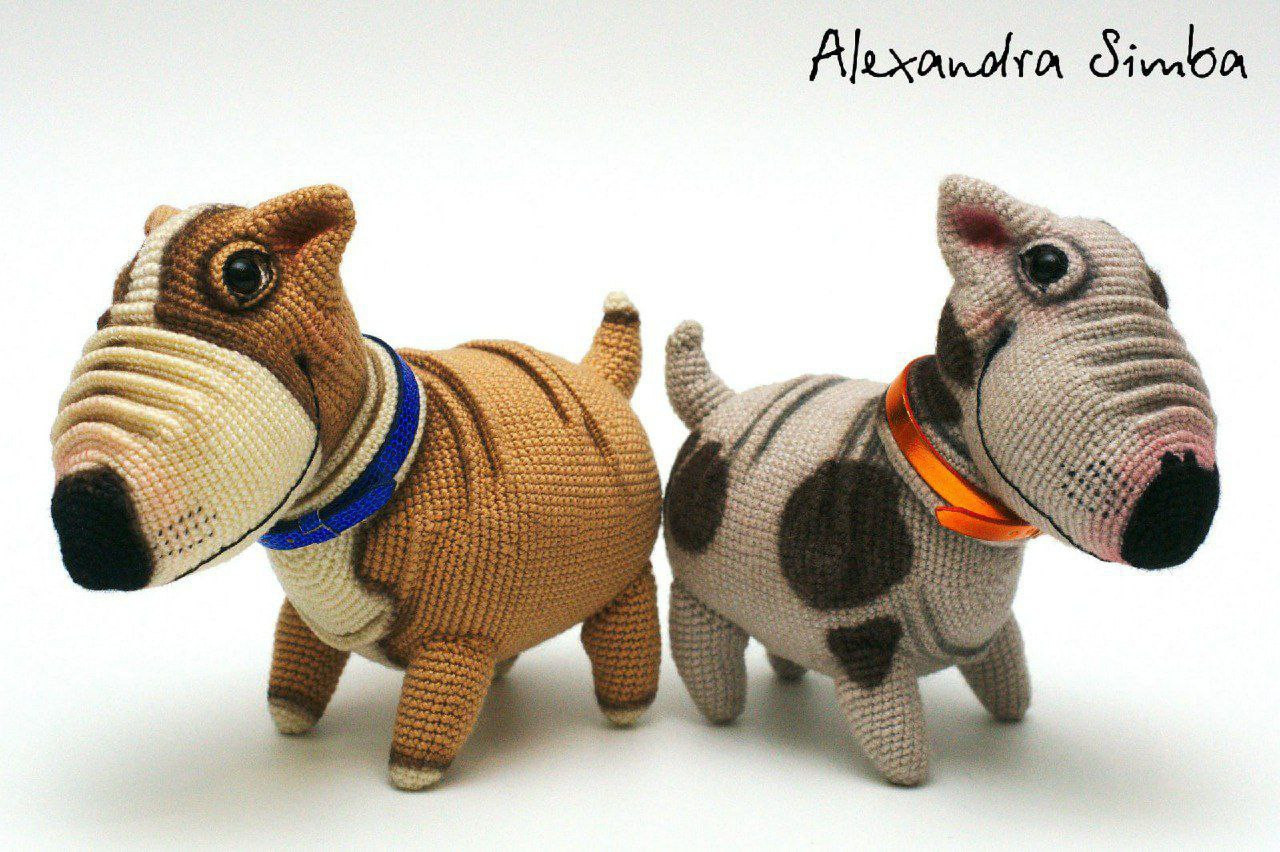 Мастер-класс по вязанию крючком щенков бульдога: Ж-помет, Булька Жулька и Погрызулька