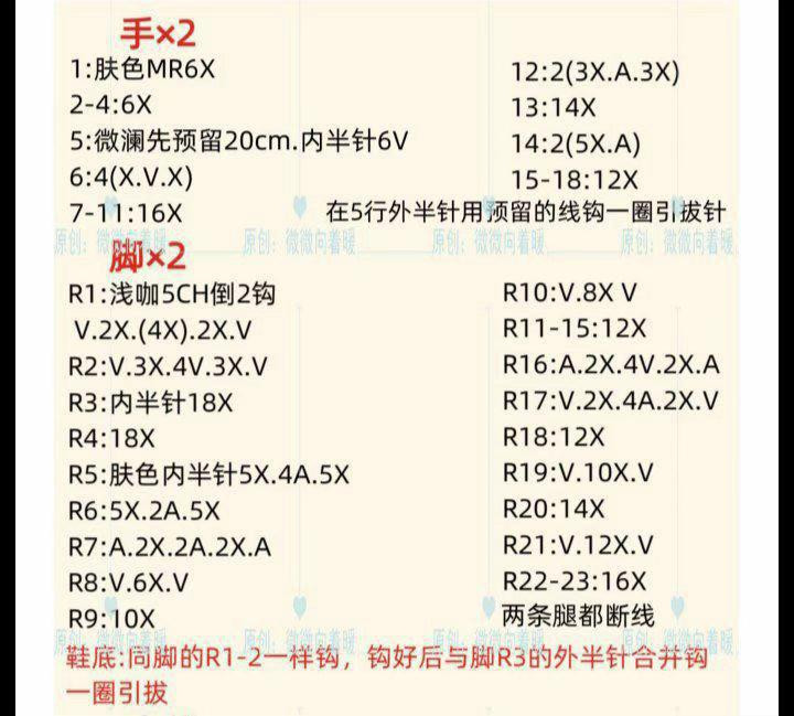 Match Girl Amigurumi Doll Crochet Pattern Chart with Full Instructions