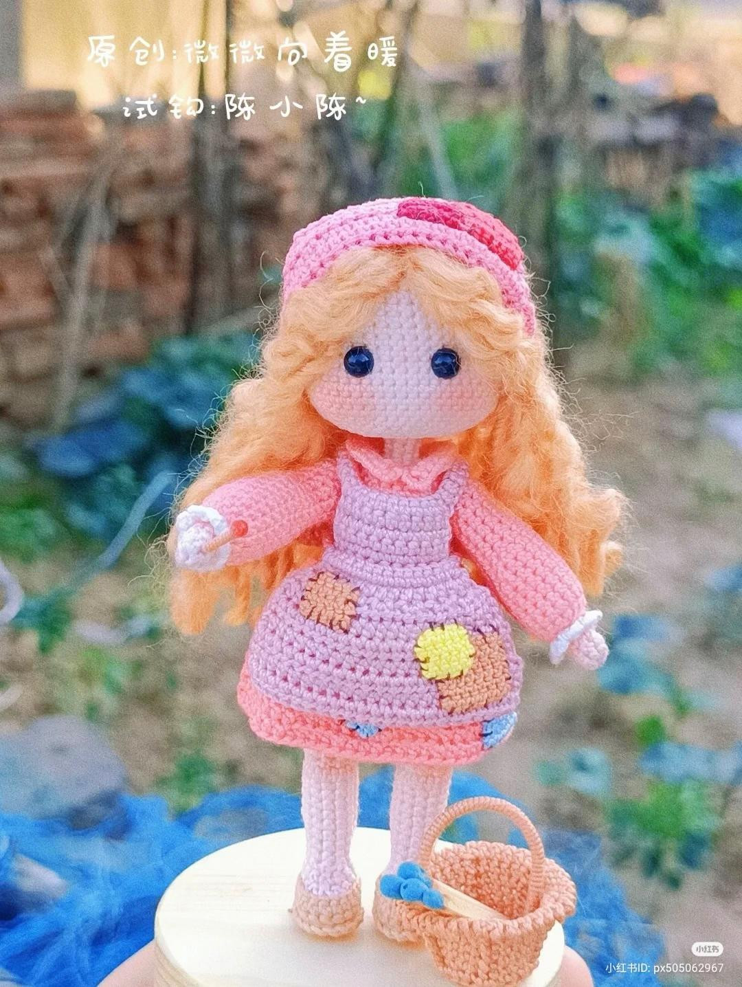 Match Girl Amigurumi Doll Crochet Pattern Chart with Full Instructions