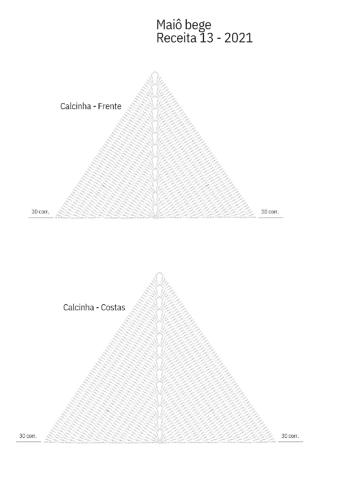 Mẫu đồ bơi một mảnh móc len màu be với họa tiết mắt lưới và bảng hướng dẫn chi tiết