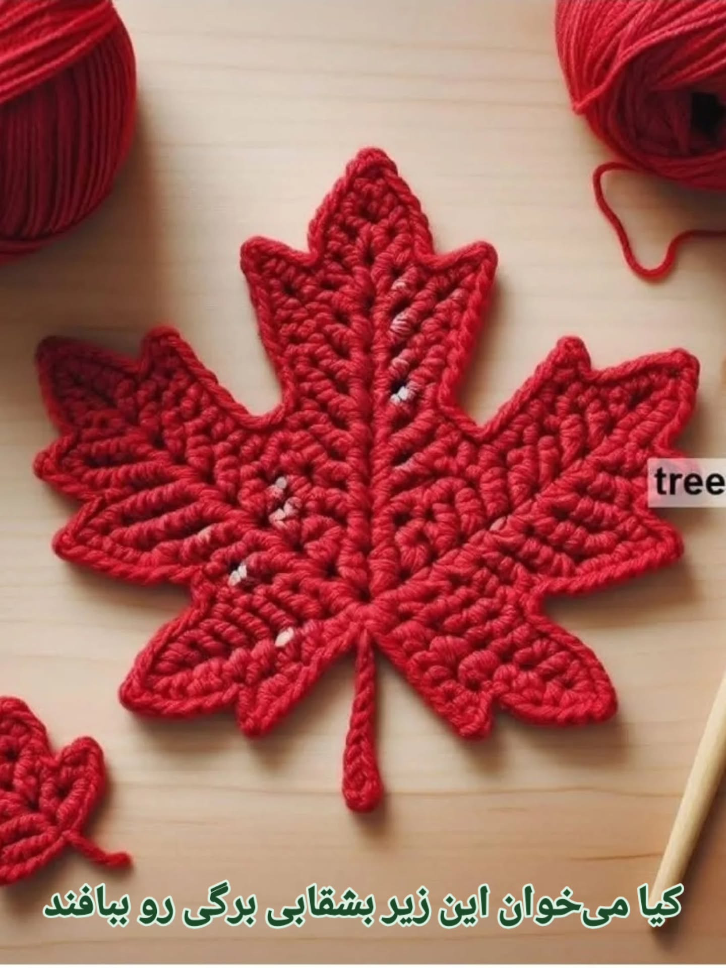 Mẫu móc len lá phong đỏ đẹp với biểu đồ hướng dẫn chi tiết từng mũi kim