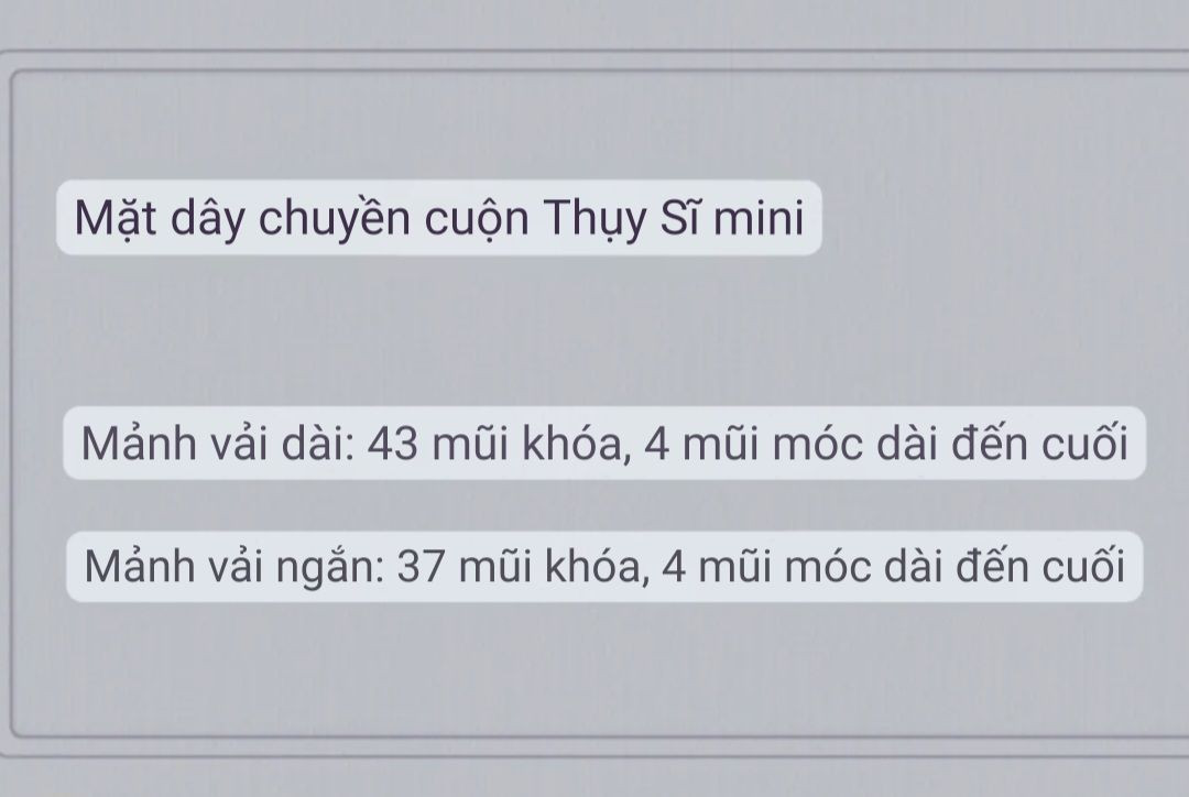 Mẫu móc len mặt dây chuyền cuộn Thụy Sĩ mini