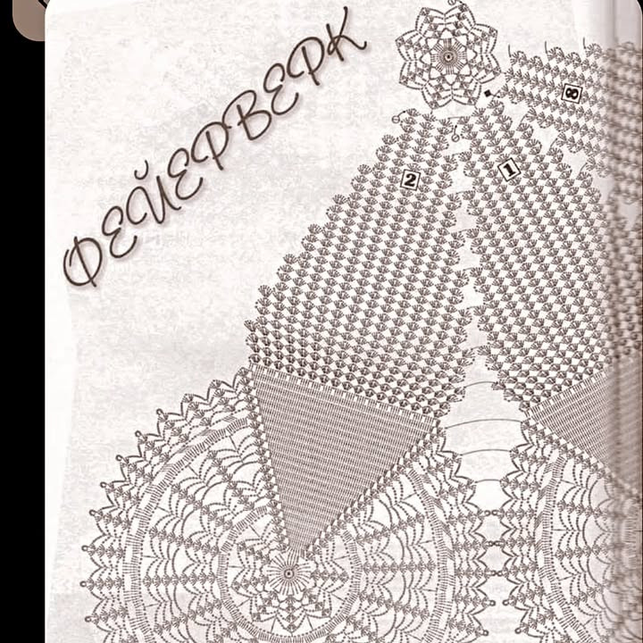 Mẫu móc len thêu ren hoa văn phức tạp, đồ trang trí bàn và thảm trải