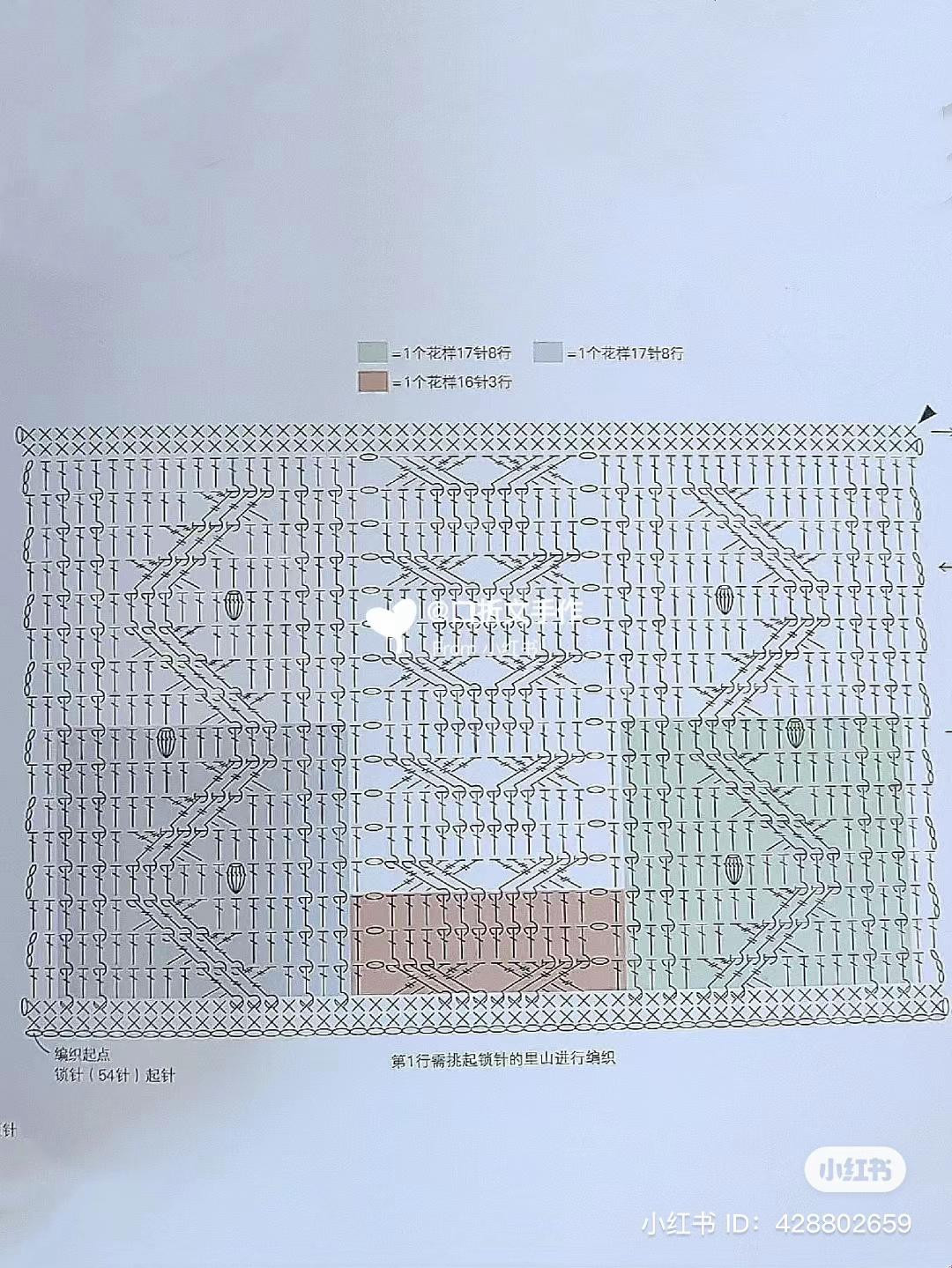 Mẫu móc túi xách họa tiết bện màu xanh mint kèm chart