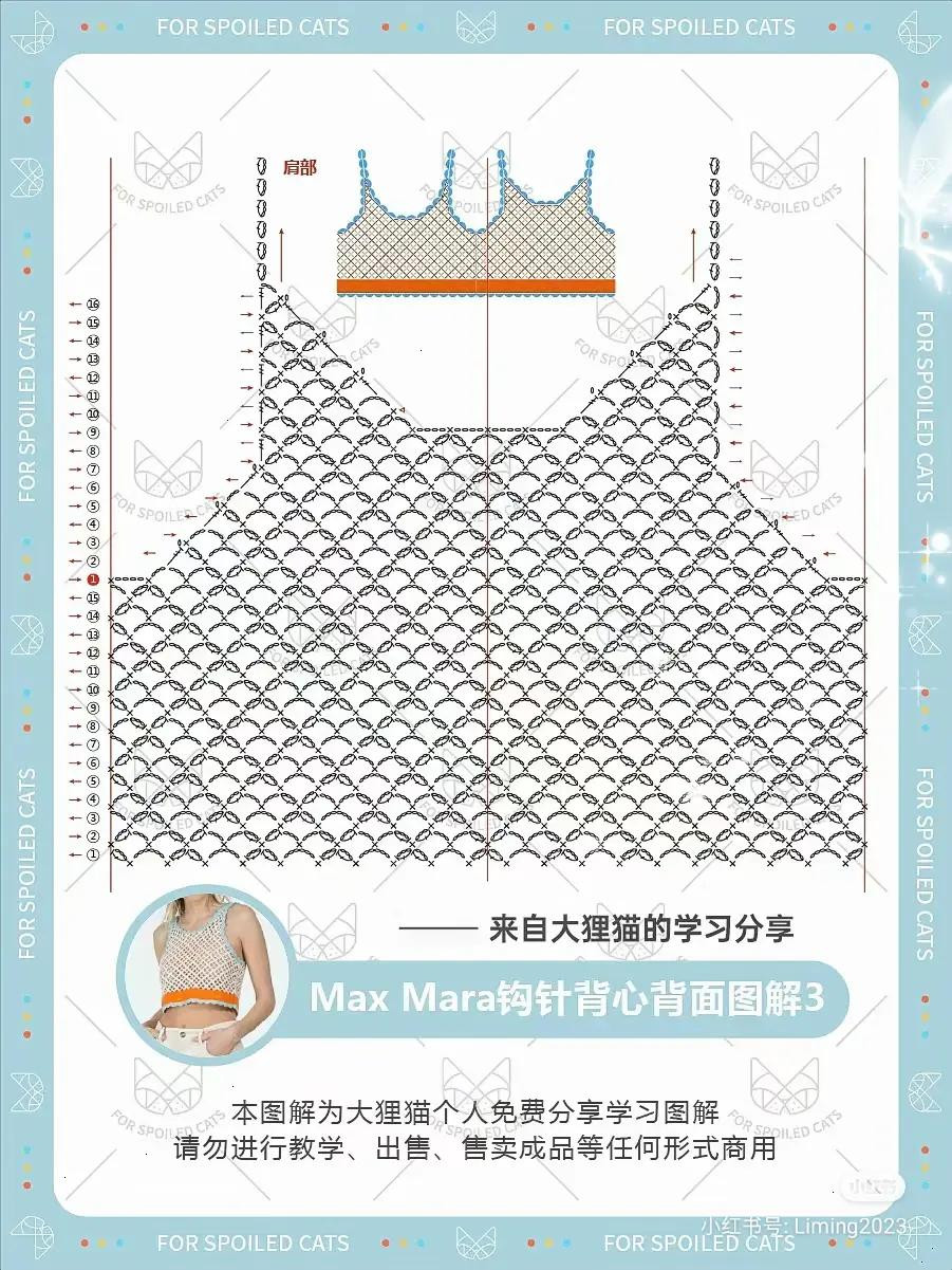 Max Mara Crochet Vest Pattern: Beige Mesh Body with Blue and Orange Trim
