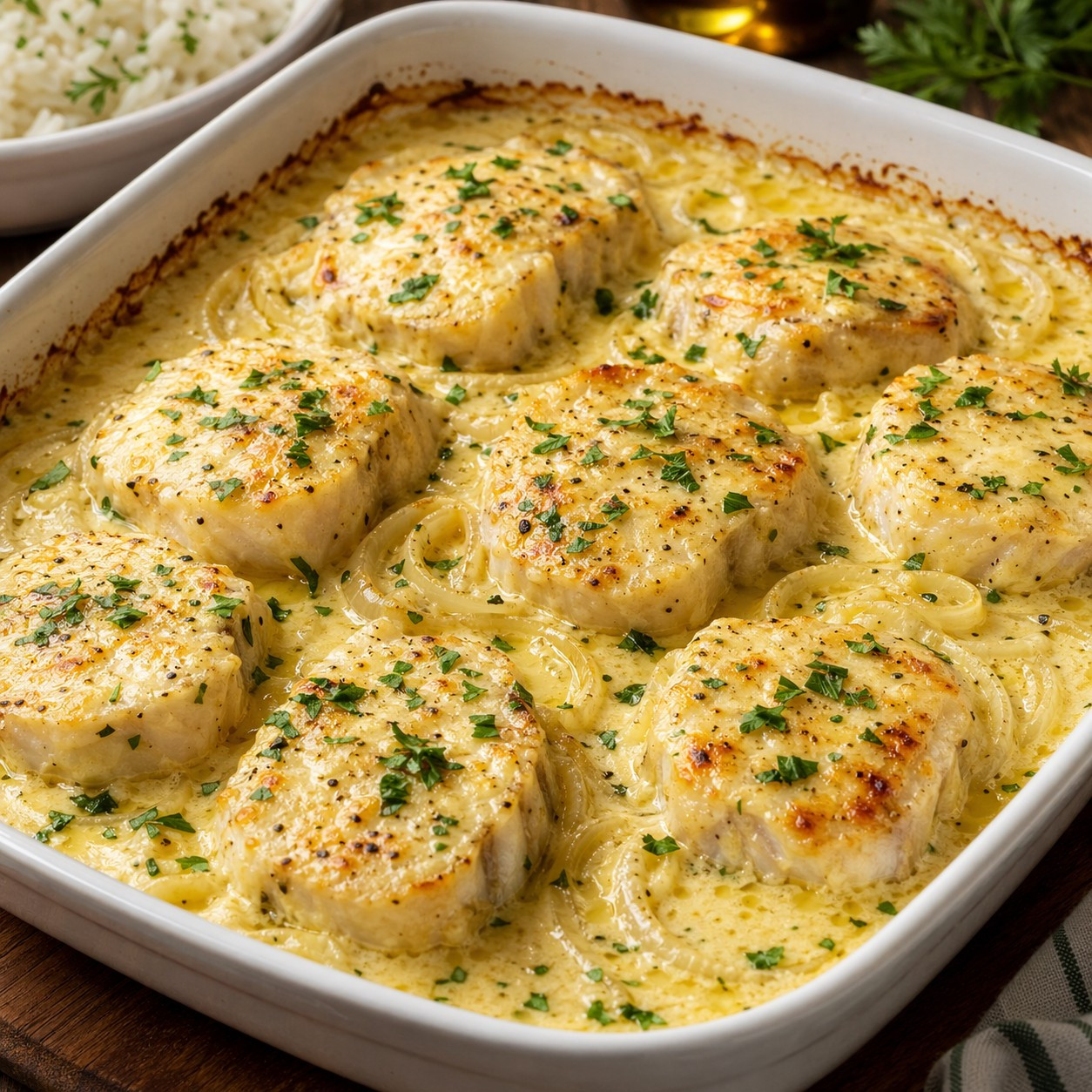 Medalhões de Pescada ao Forno com Natas