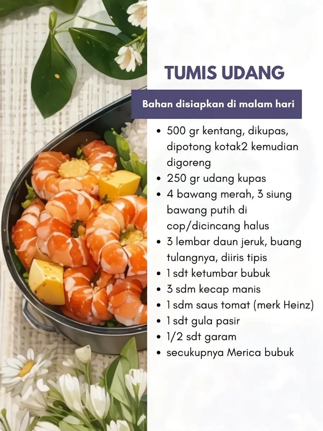 Menu Bekal: Tumis Udang, Nasi Liwet và Tahu Telur Bumbu Barbeque