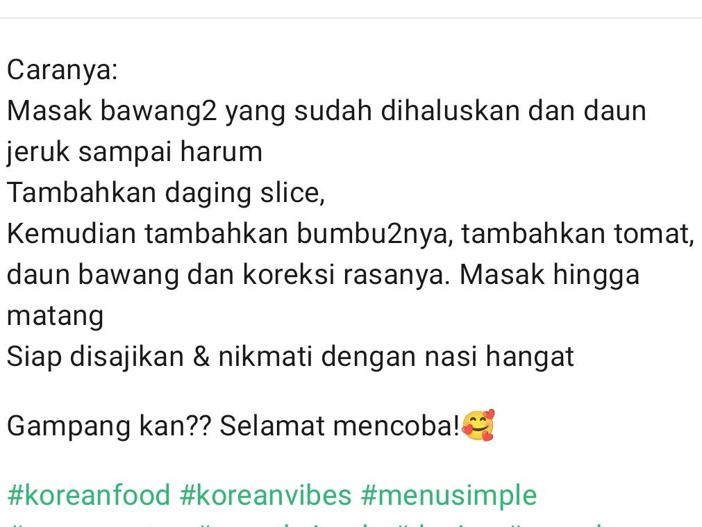 Menu Warteg Korea: Resep Tumis Daging Slice Gochujang