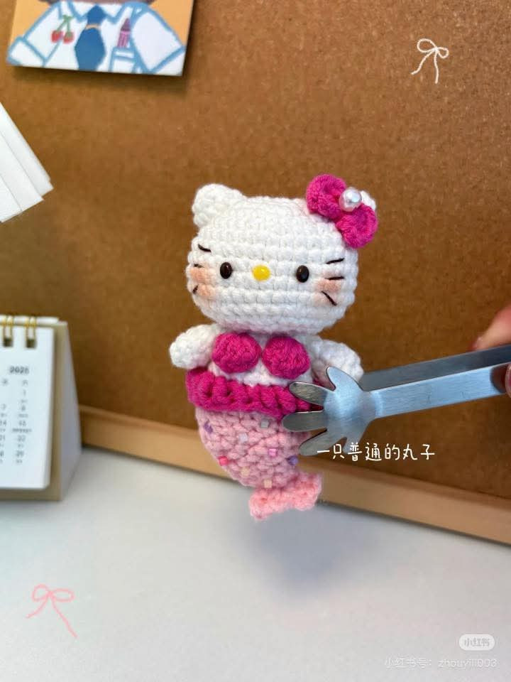 Mermaid Kitty Amigurumi Crochet Pattern Chart