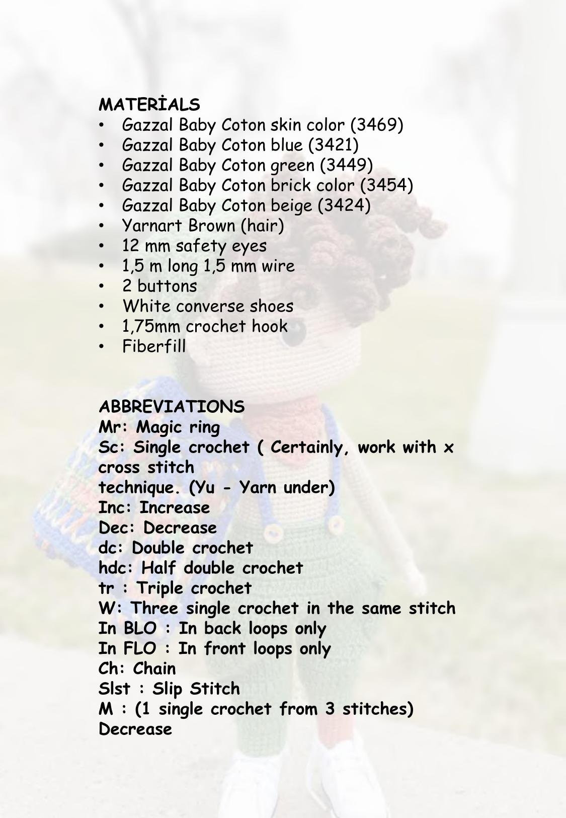 Mert Doll Crochet Pattern: Complete Amigurumi Instructions with Materials, Abbreviations, and Step-by-Step Head & Hair Guide