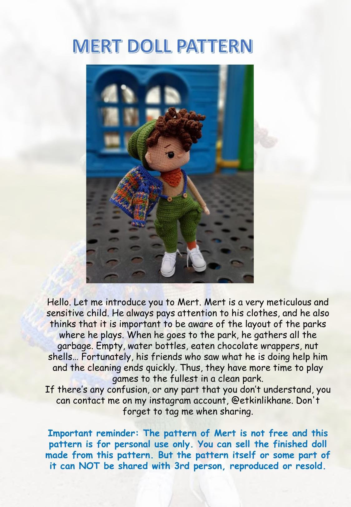 Mert Doll Crochet Pattern: Complete Amigurumi Instructions with Materials, Abbreviations, and Step-by-Step Head & Hair Guide