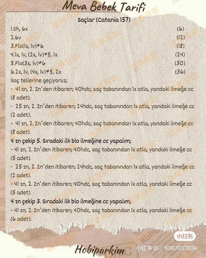 Meva Bebek Tarifi: Amigurumi búp bê mặc váy xanh hồng, mũ và túi xách