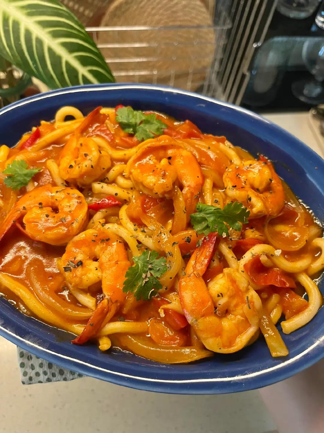 Mì Udon Tôm sốt cà chua ớt Hàn Quốc, công thức nấu ăn nhanh ngon miệng