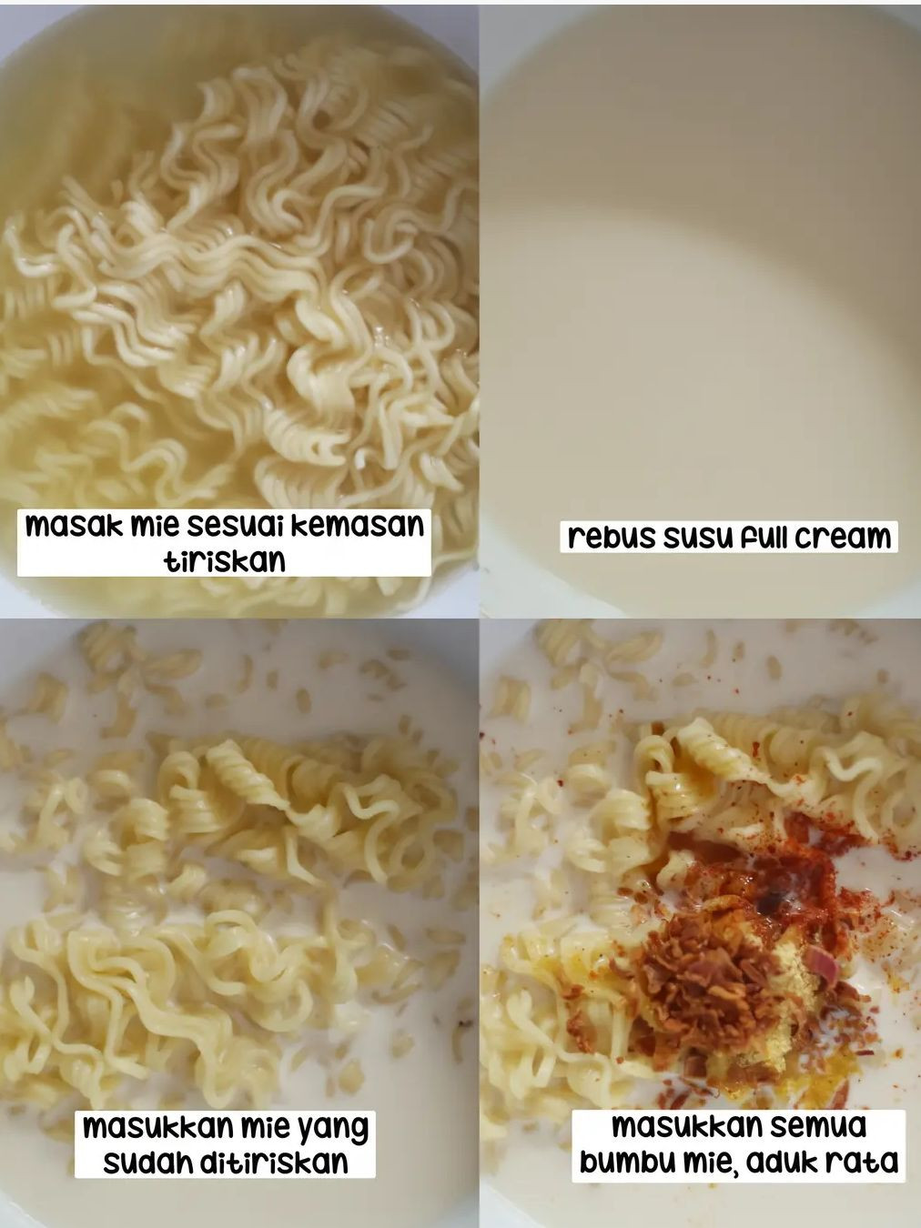 Mie Susu Creamy Indomie Kari Ayam với trứng và phô mai