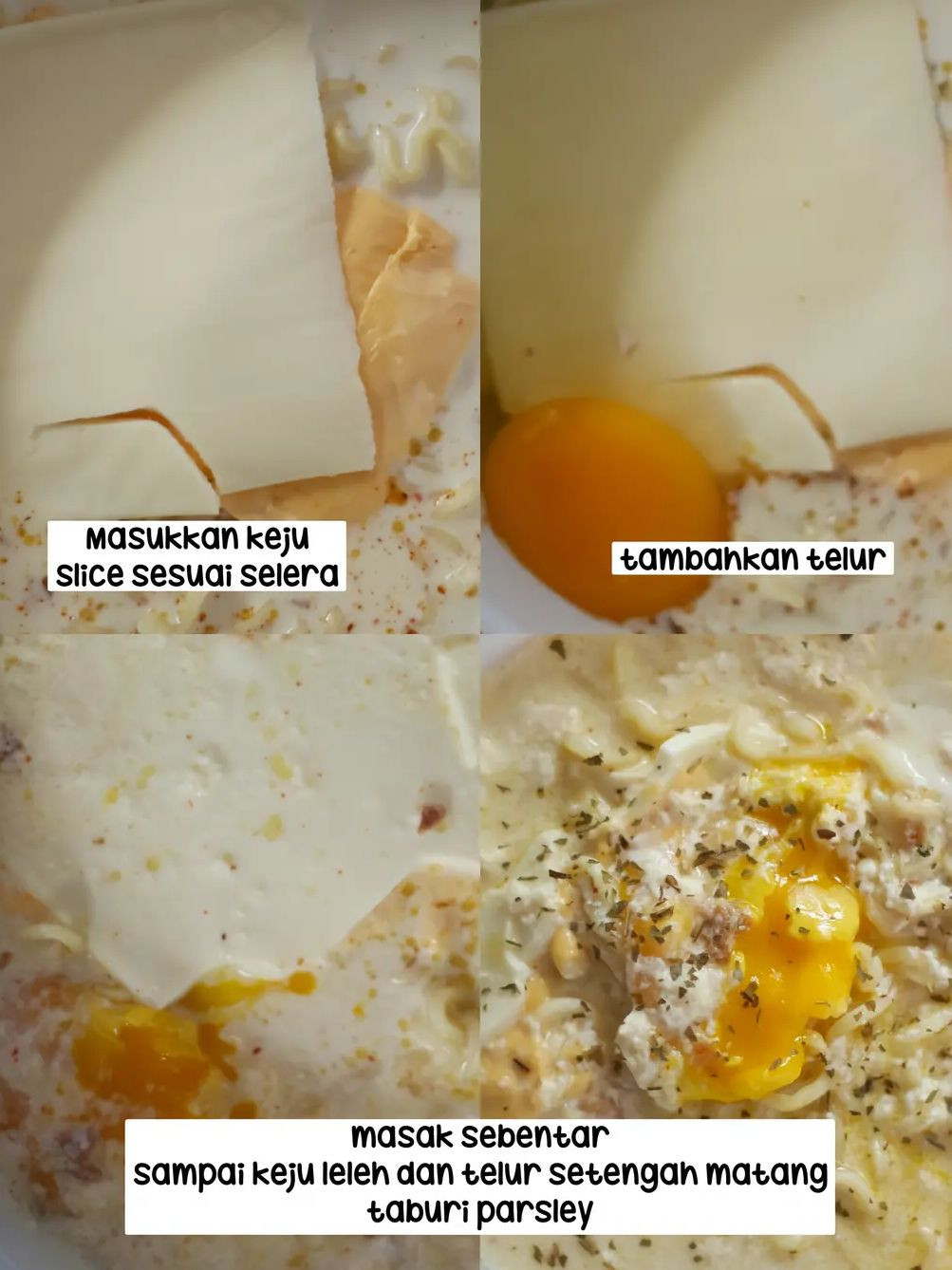 Mie Susu Creamy Indomie Kari Ayam với trứng và phô mai