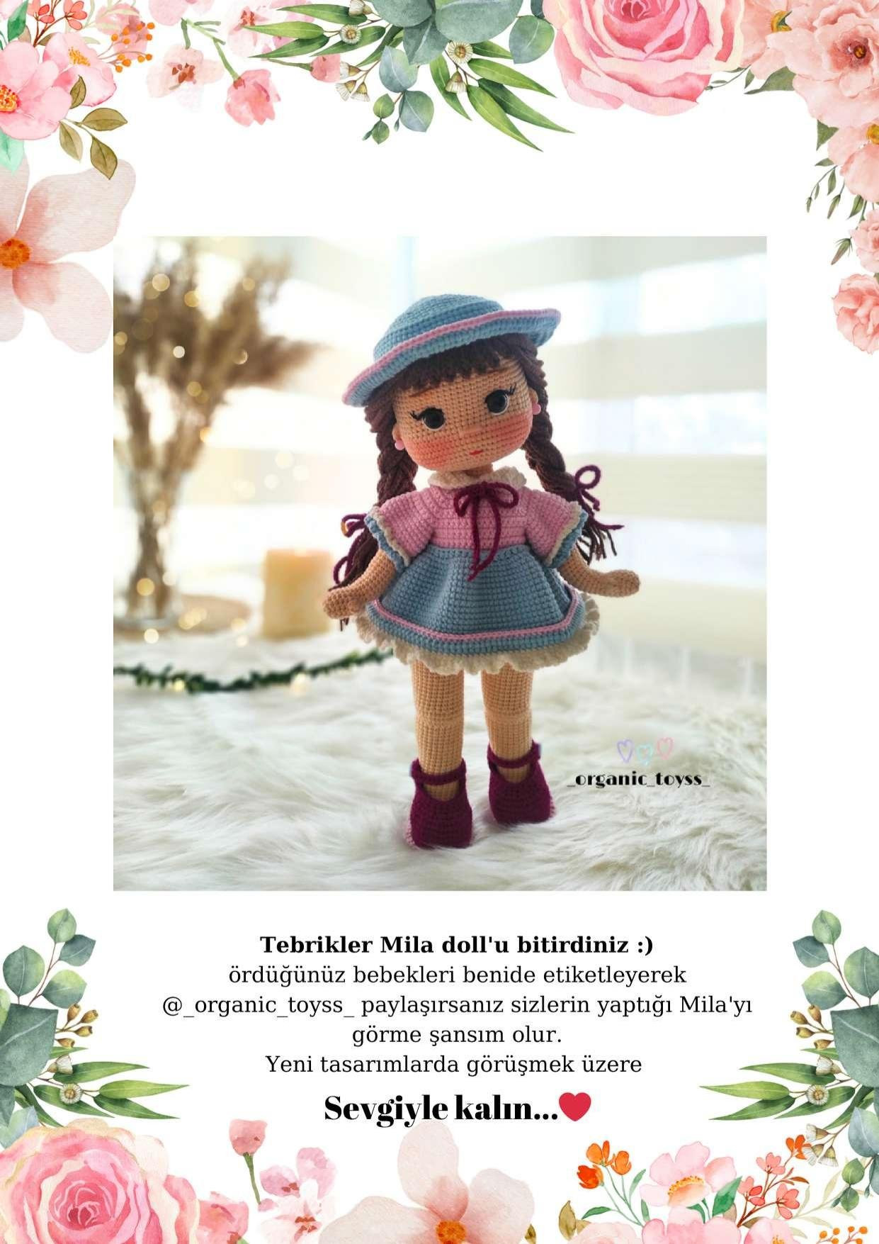 Mila Doll Crochet Pattern - Amigurumi Girl Doll Tutorial with Materials and Step-by-Step Instructions