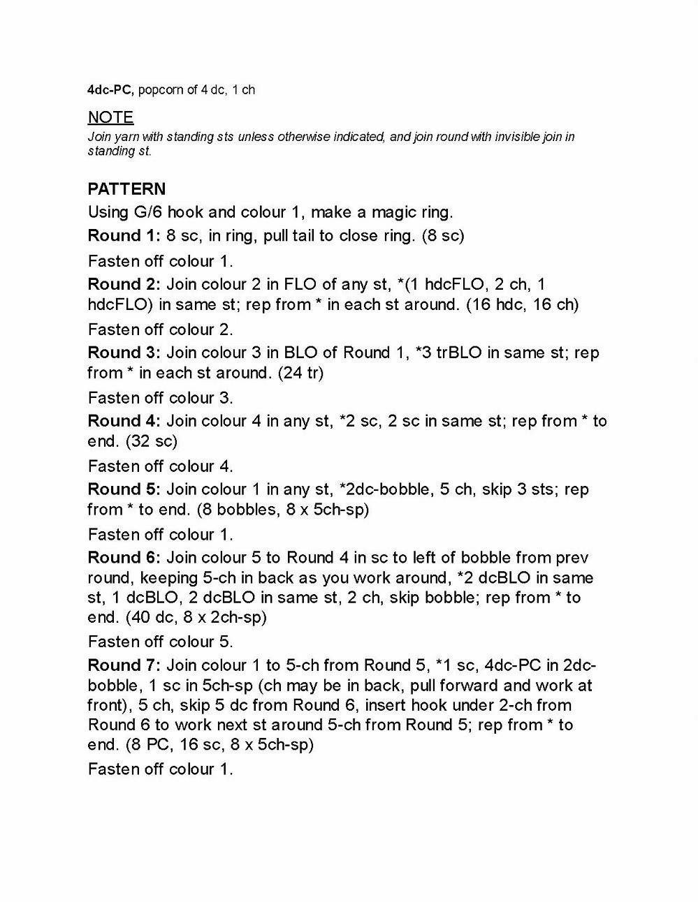 Mindful Mandala Crochet Pattern by Caitie Moore: Detailed Instructions and Charts for Colorful Motif