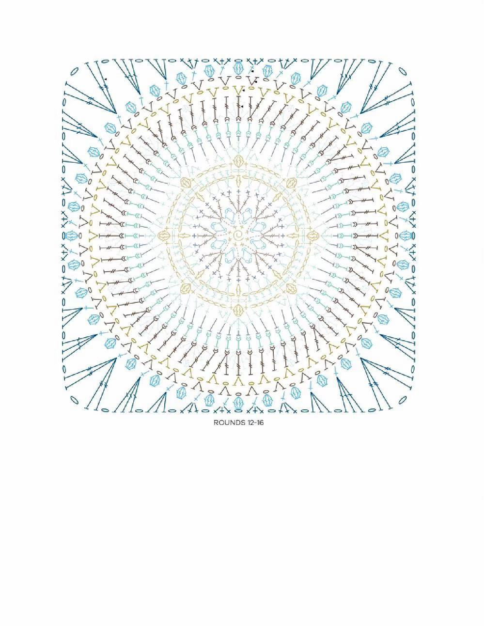Mindful Mandala Crochet Pattern by Caitie Moore: Detailed Instructions and Charts for Colorful Motif