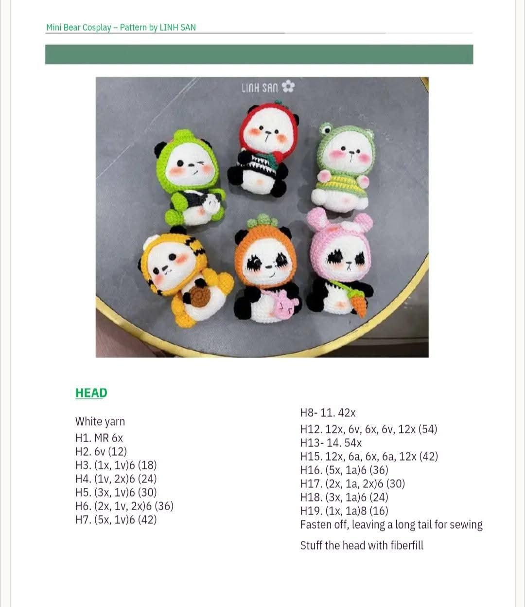 Mini Bears Cosplay - Crochet Pattern by LinhSan