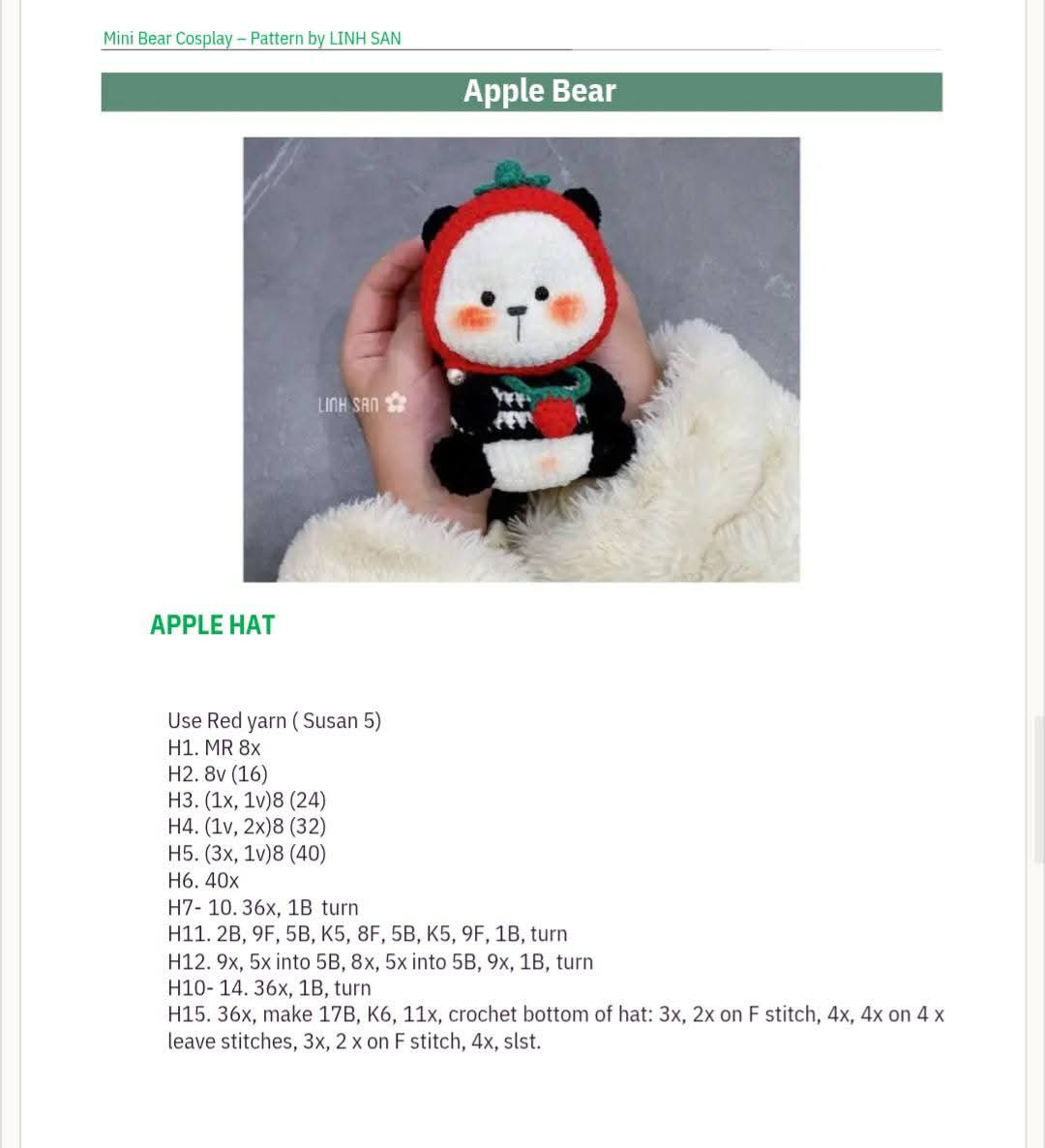 Mini Bears Cosplay - Crochet Pattern by LinhSan