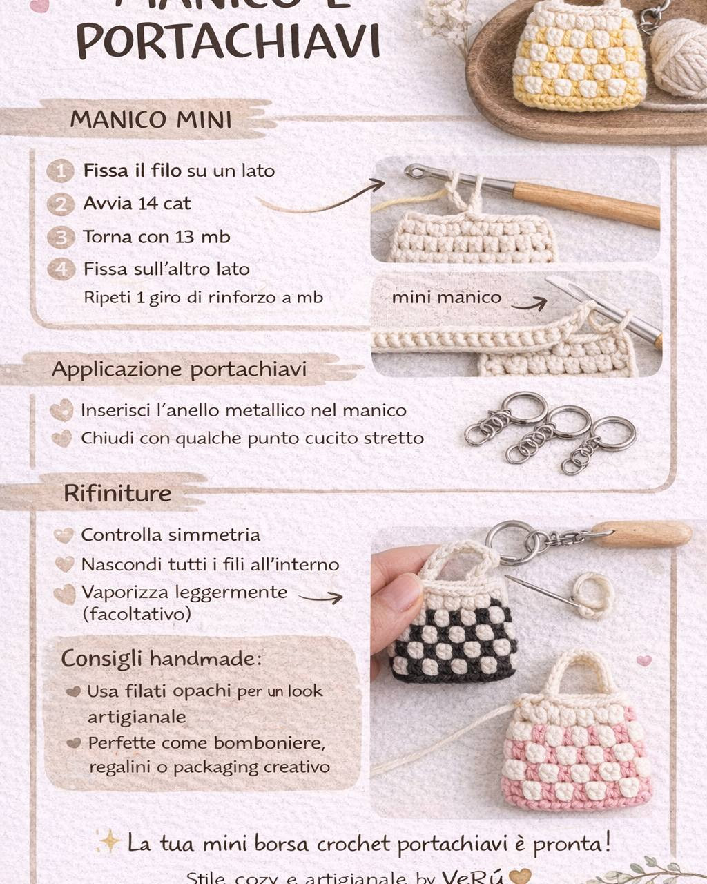Mini Borsa Portachiavi in Crochet: Tutorial Completo con Puntino Granny Squares