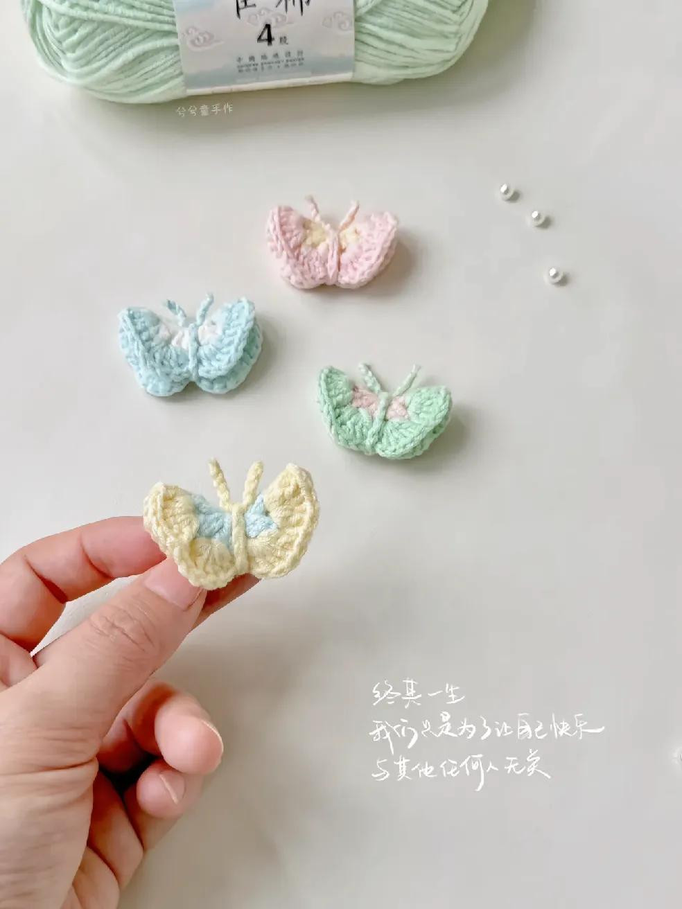 Mini Crochet Butterfly Chart - Pastel Colors Tutorial