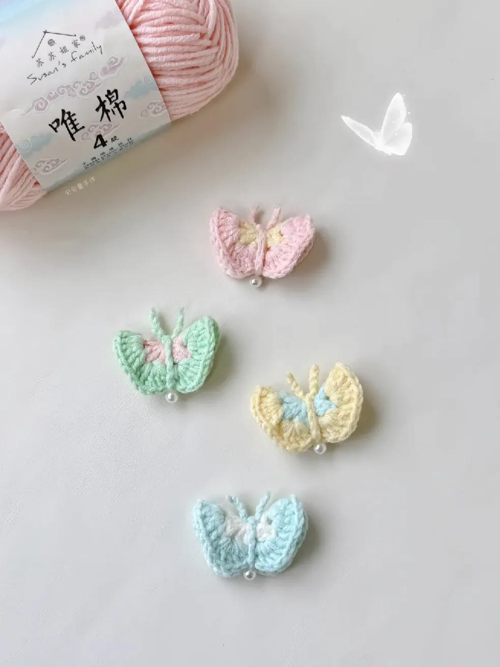 Mini Crochet Butterfly Chart - Pastel Colors Tutorial