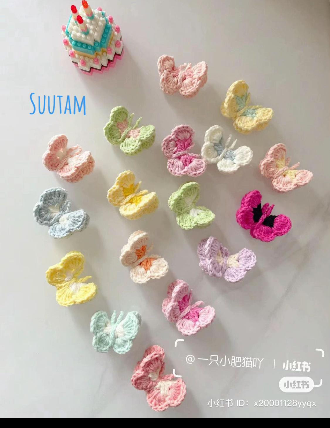 Mini Crochet Butterfly Chart Pattern Tutorial