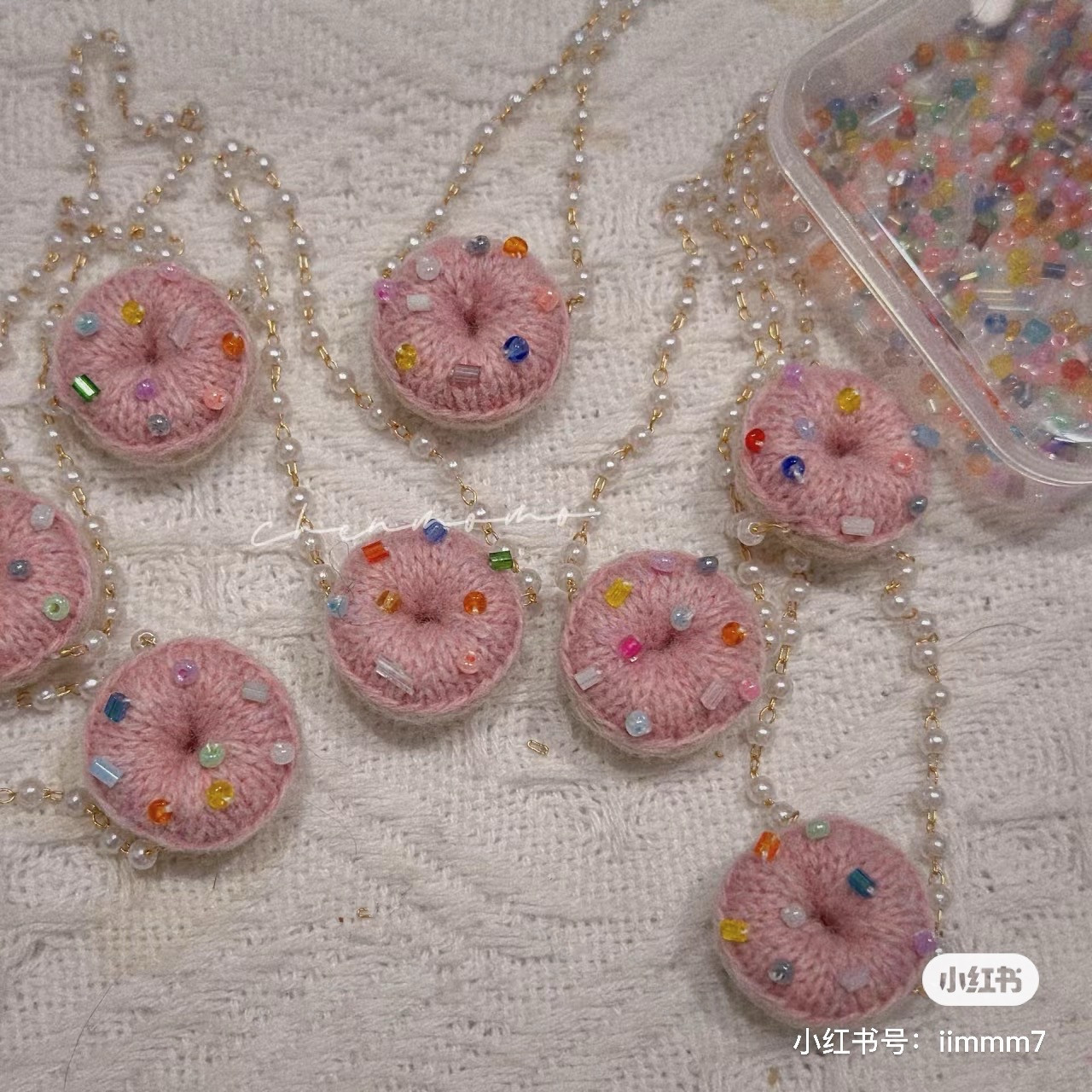 Mini Crochet Donut Keychain Pattern: Colorful Beaded Tutorial with Chart
