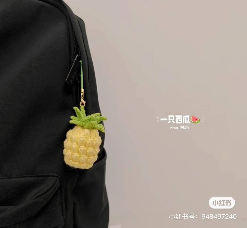 Mini Crochet Fruit Keychains Pattern: Watermelon and Corn