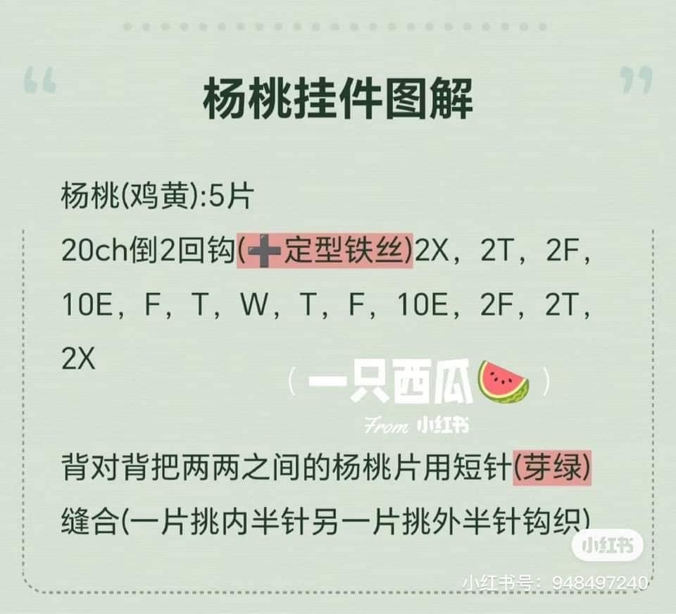 Mini Crochet Fruit Keychains Pattern: Watermelon and Corn