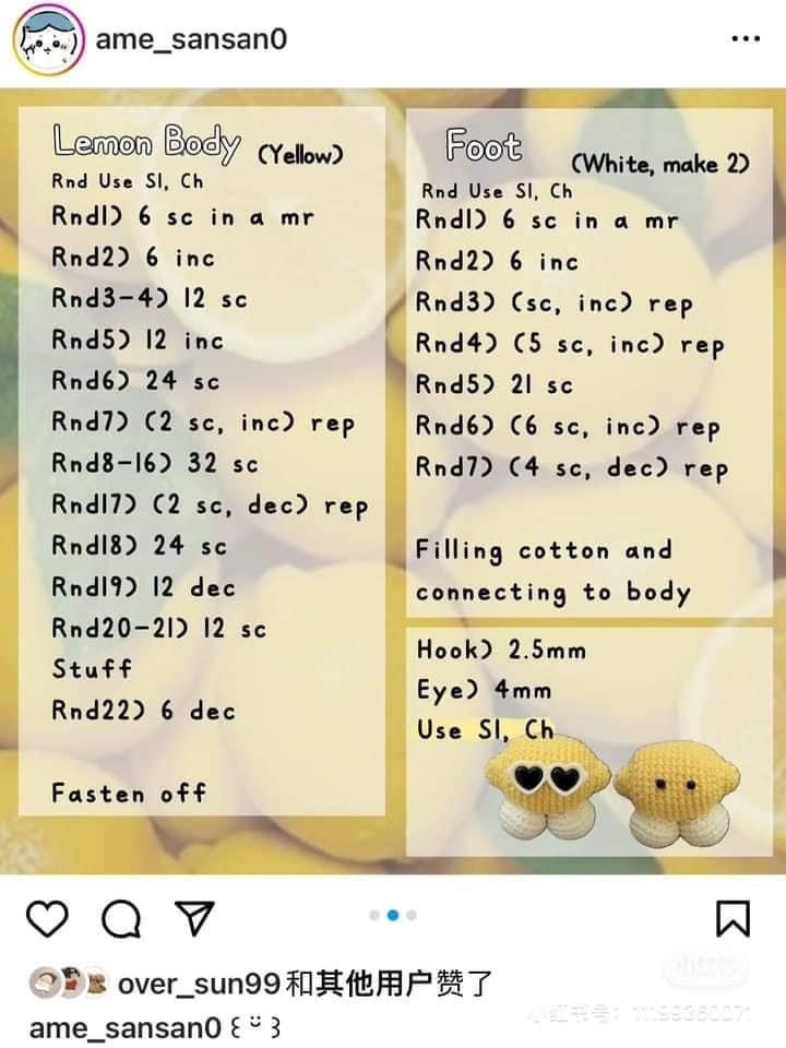 Mini Crochet Fruit Keychains Pattern: Watermelon and Corn