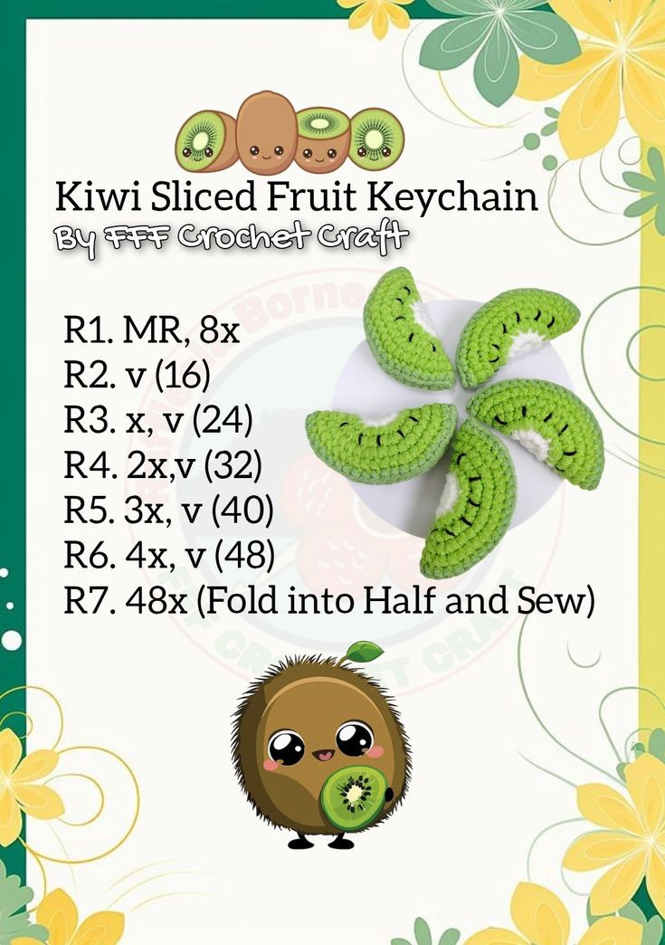 Mini Crochet Fruit Patterns: Carrot, Apple, Peach, Tomato & Kiwi