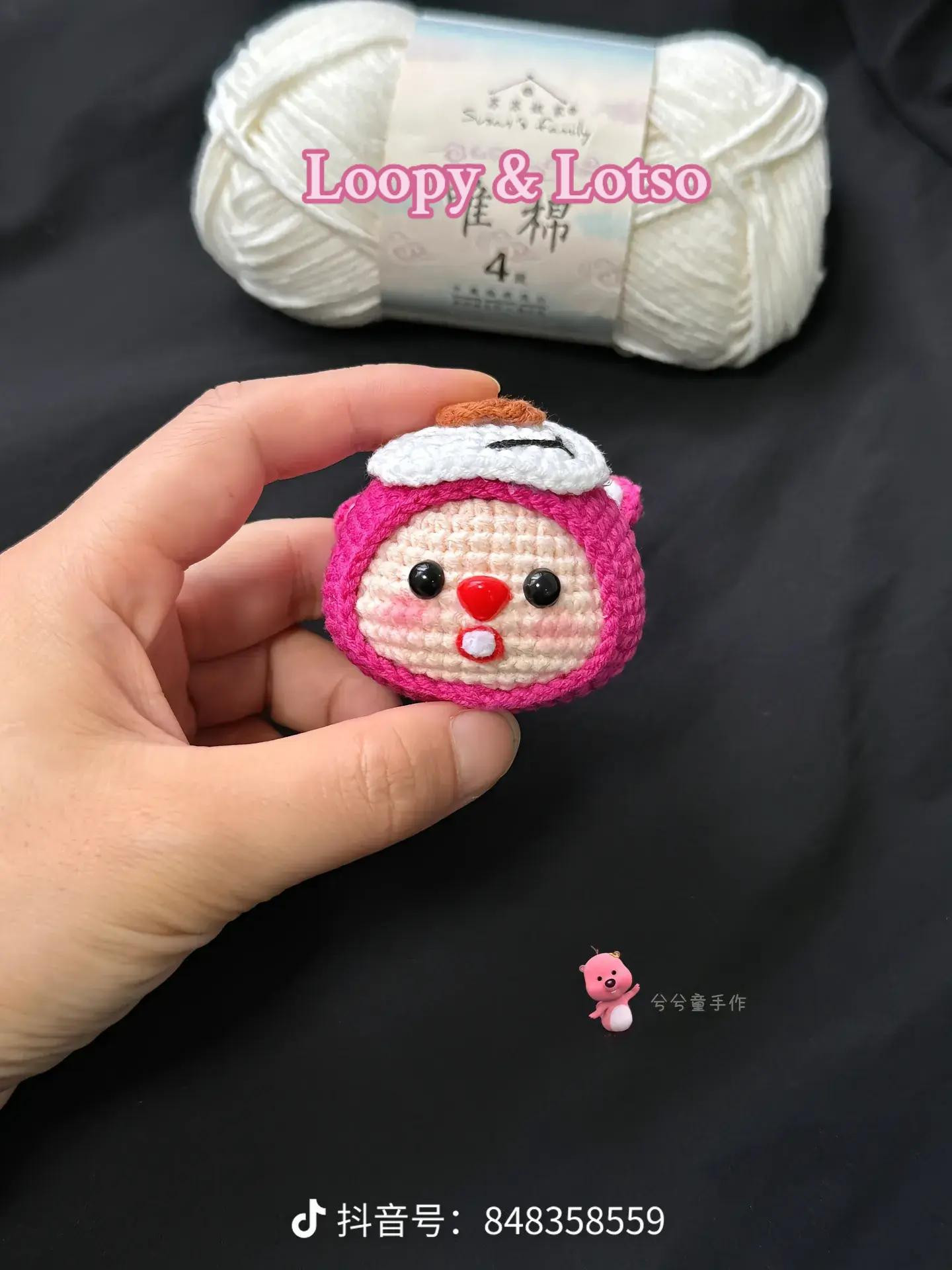 Mini Crochet Strawberry Bear Loopy and Lotso Doll Pattern with Chart