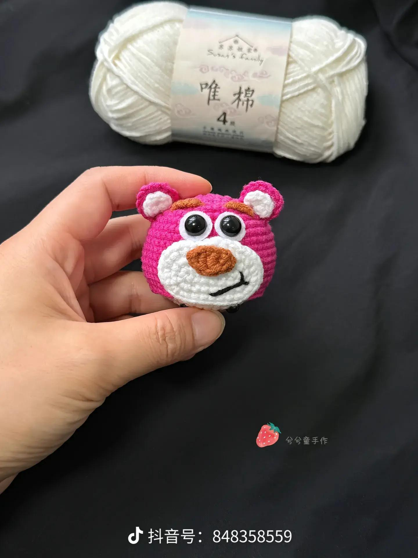 Mini Crochet Strawberry Bear Loopy and Lotso Doll Pattern with Chart