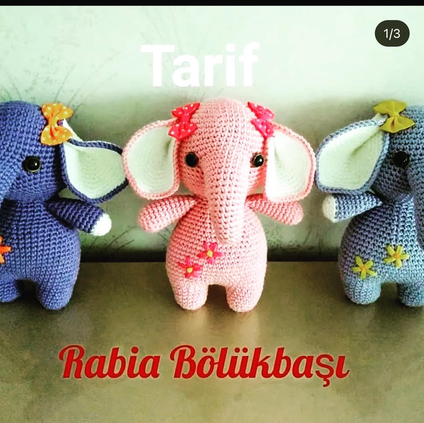 Mini Fil Amigurumi Tarifleri - Móc Len Búp bê Voi Mini (Rabia Bölükbaşı)