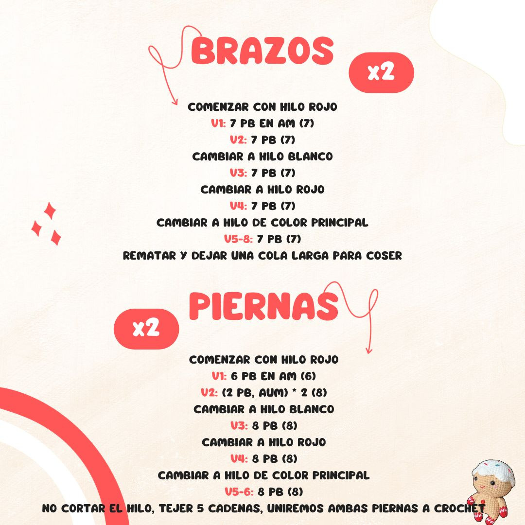 Mini Jengibre Amigurumi - Patrón Gratis