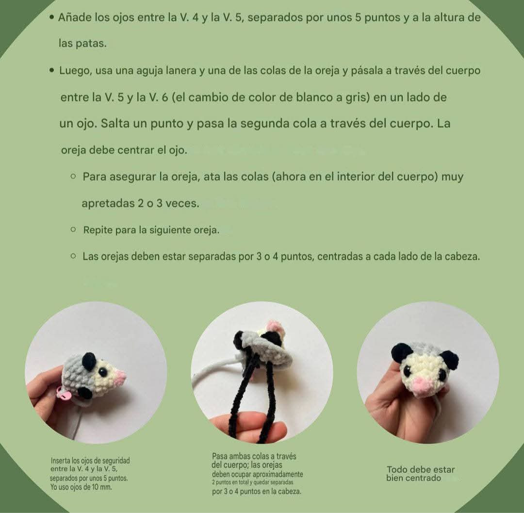 Mini Llavero de Zarigüeya - Patrón Crochet PDF Gratis