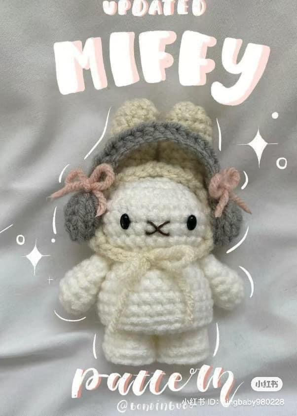 Mini Miffy Rabbit Crochet Pattern with Hood and Accessories
