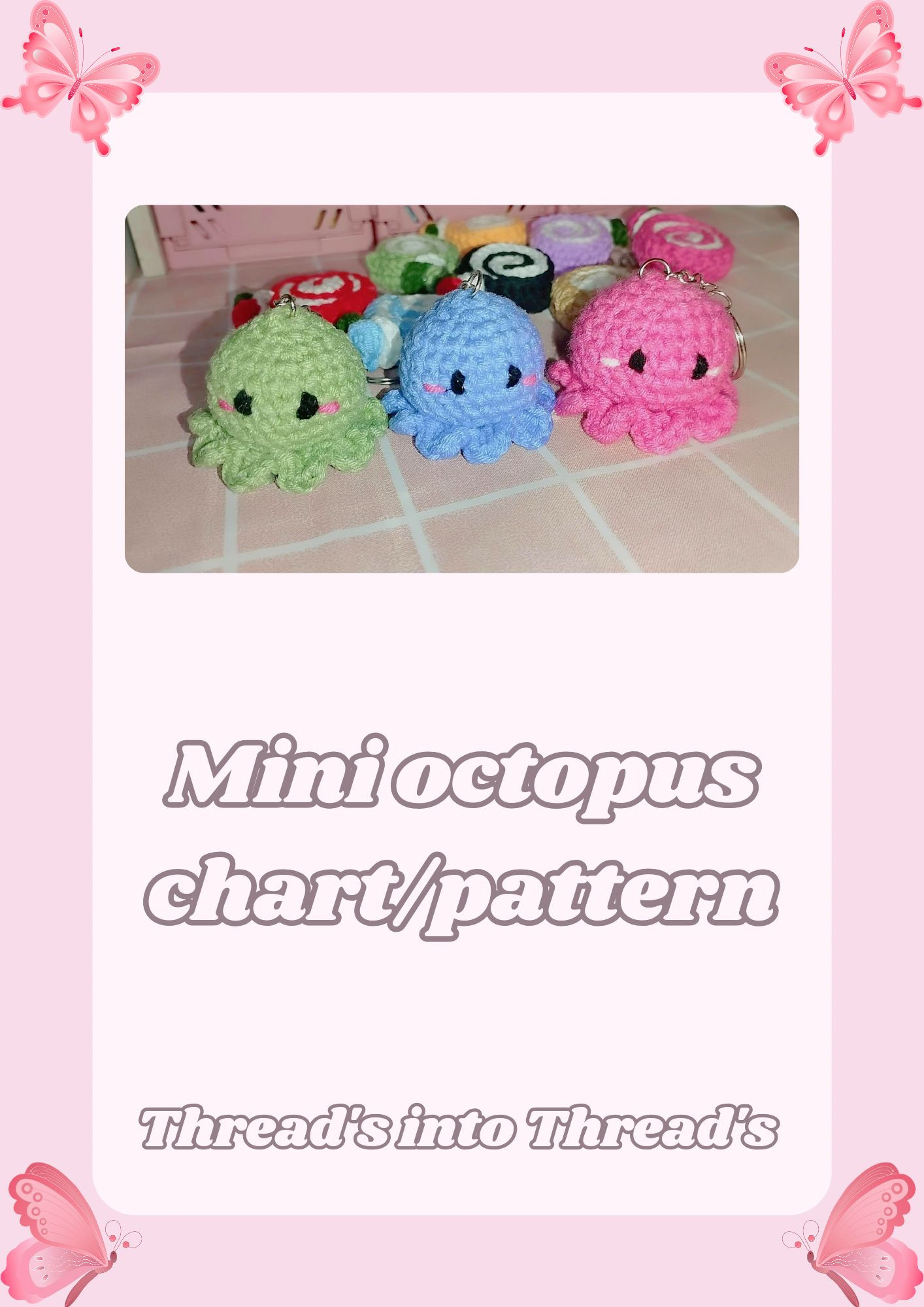 Mini Octopus Crochet Keychain Pattern Chart