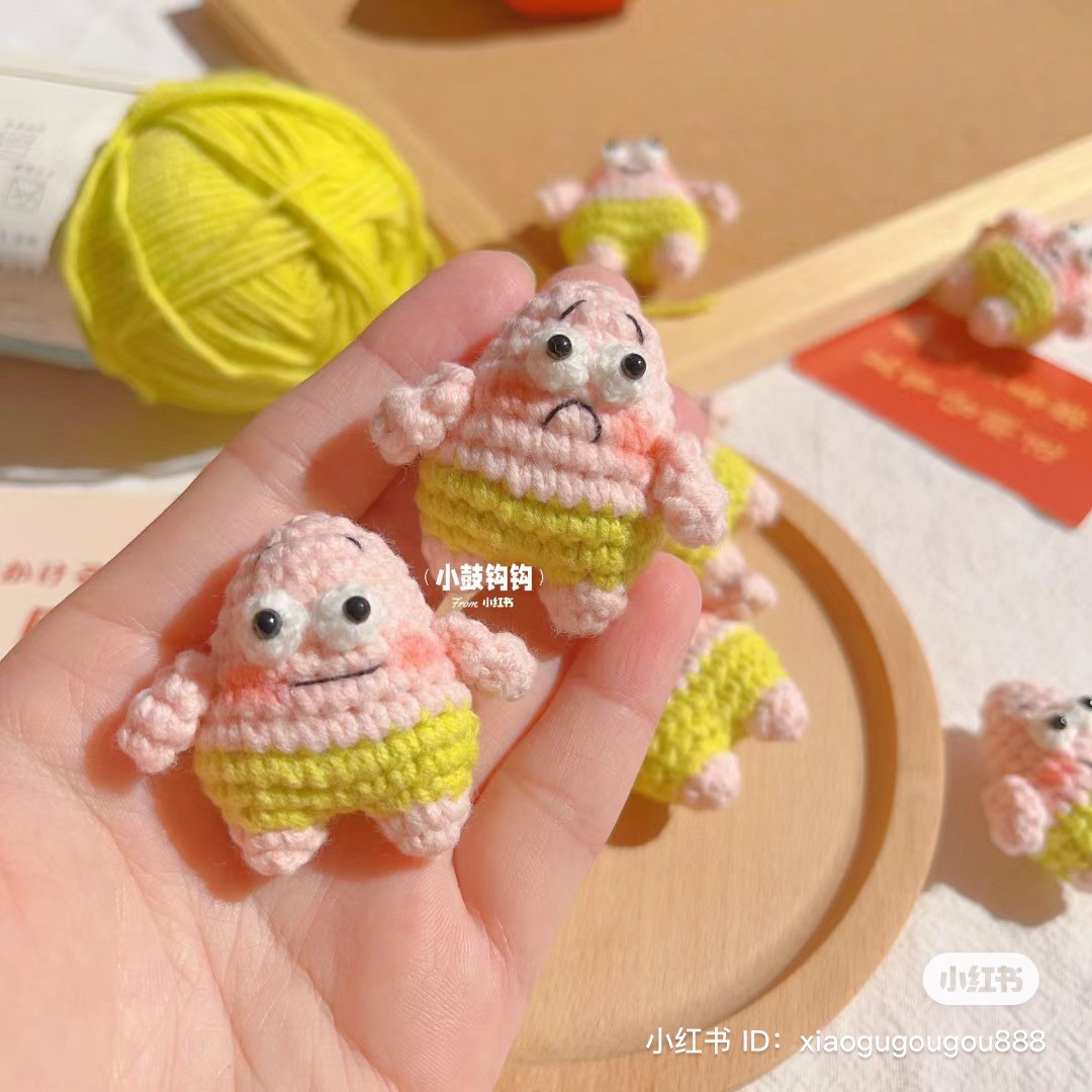 Mini Patrick Star Crochet Doll Amigurumi Pattern
