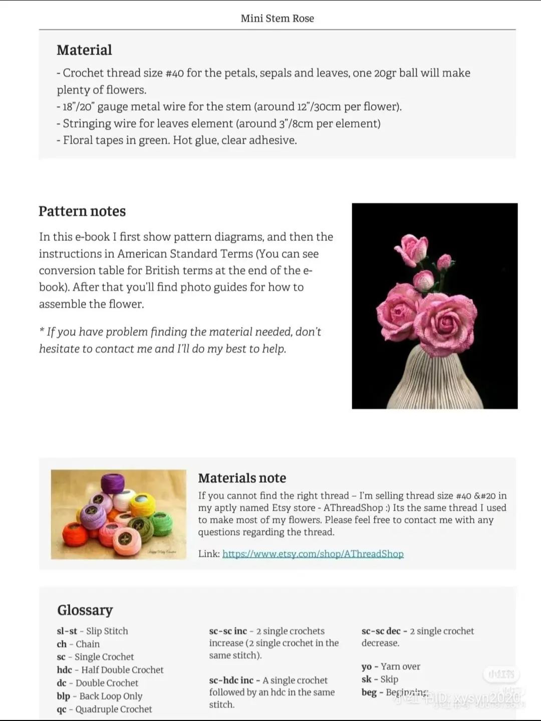 Mini Stem Rose Crochet Pattern: Complete Guide with Diagrams and Instructions for Petals