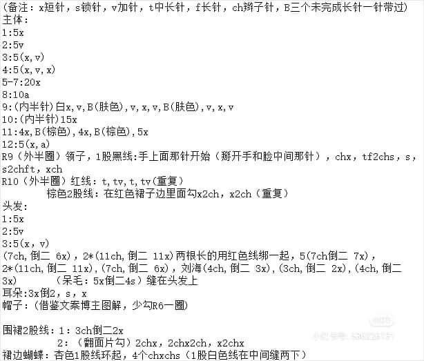 Mini Witch Crochet Amigurumi Pattern with Red Hat and White Hair